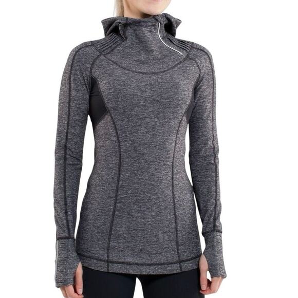 Lululemon Jackets & Blazers - Lululemon Run: Back On Track Heathered Black Pullover - 4